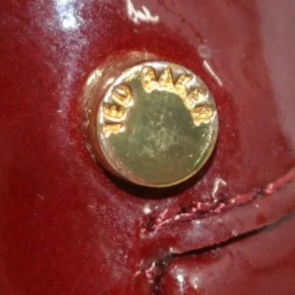 Ted Baker Cranberry Red Patent Leather Gold Dress Christmas Heels Pumps 40 9.5 - Picture 11 of 16